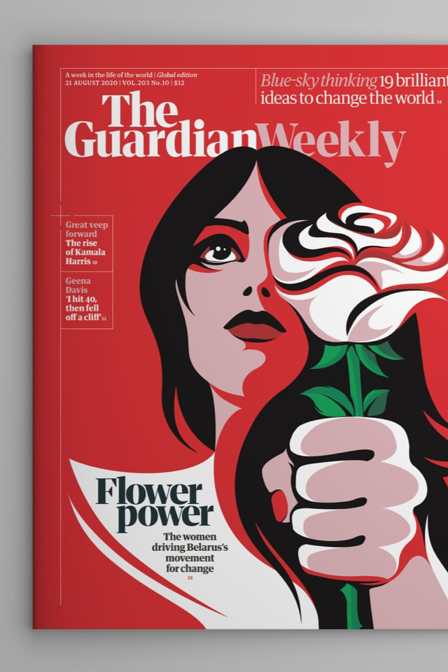 Женщина, которая ведет Беларусь к переменам, на обложке The Guardian Weekly